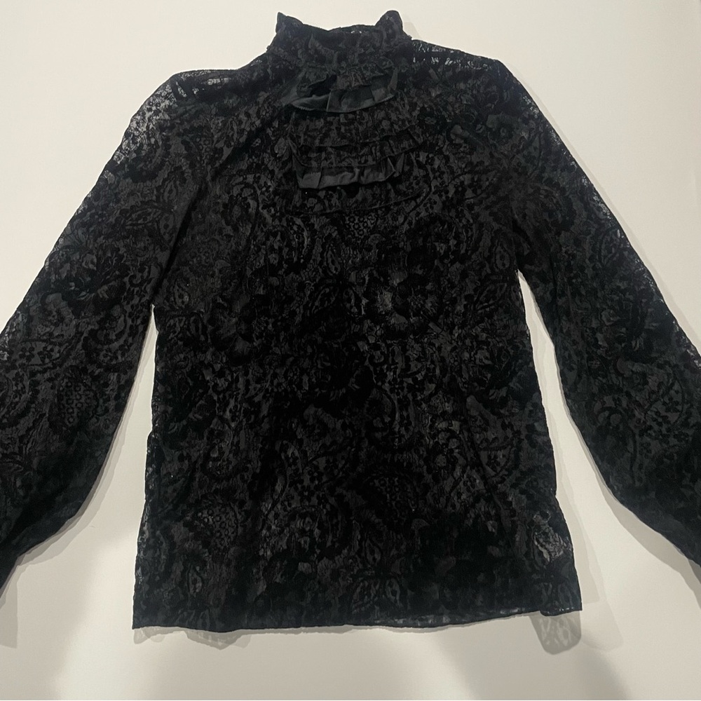 Bird by Juicy Couture Black Lace Blouse